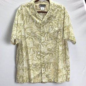Columbia- Cotton Palm Print Button Front Shirt, size large